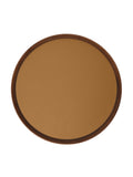 Walnut and Leather Round Tray (16.5in/42cm)