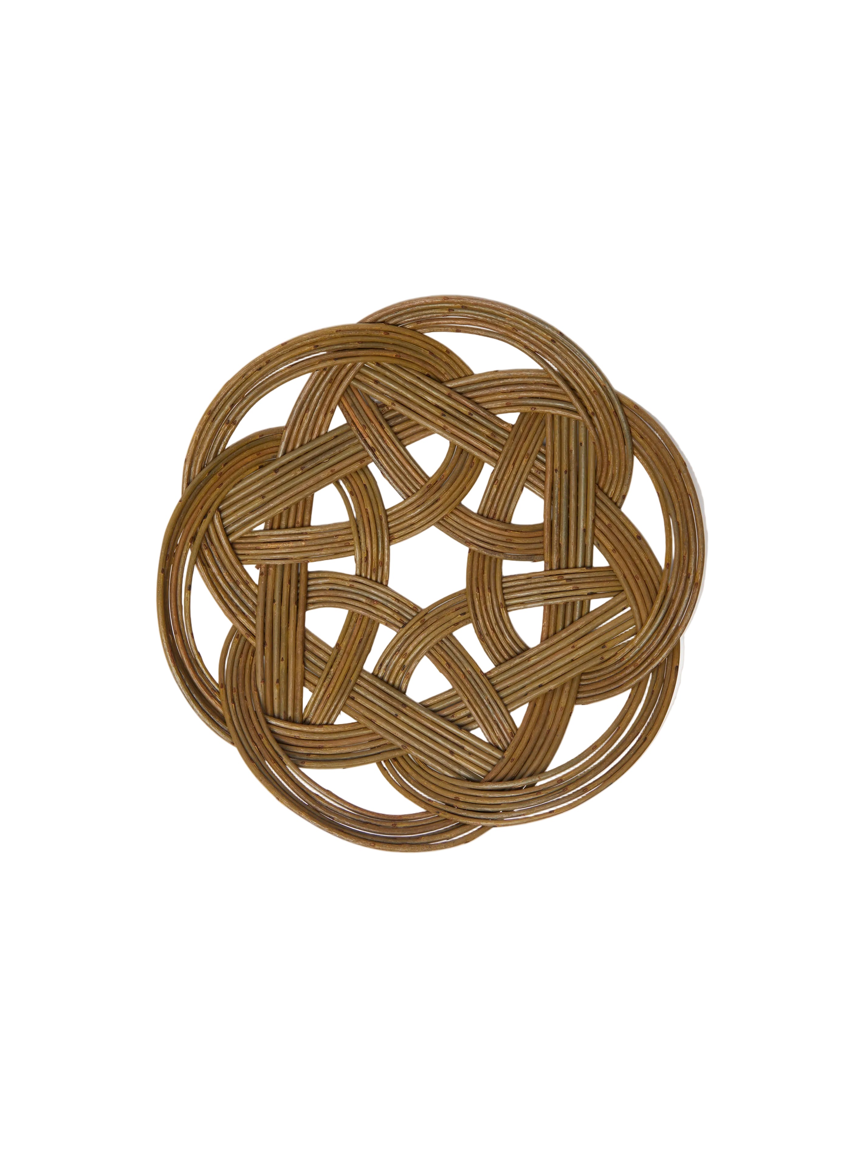 Handwoven Willow Celtic Knot Round Tray (11in/28cm)
