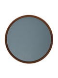 Walnut and Leather Round Tray (16.5in/42cm)