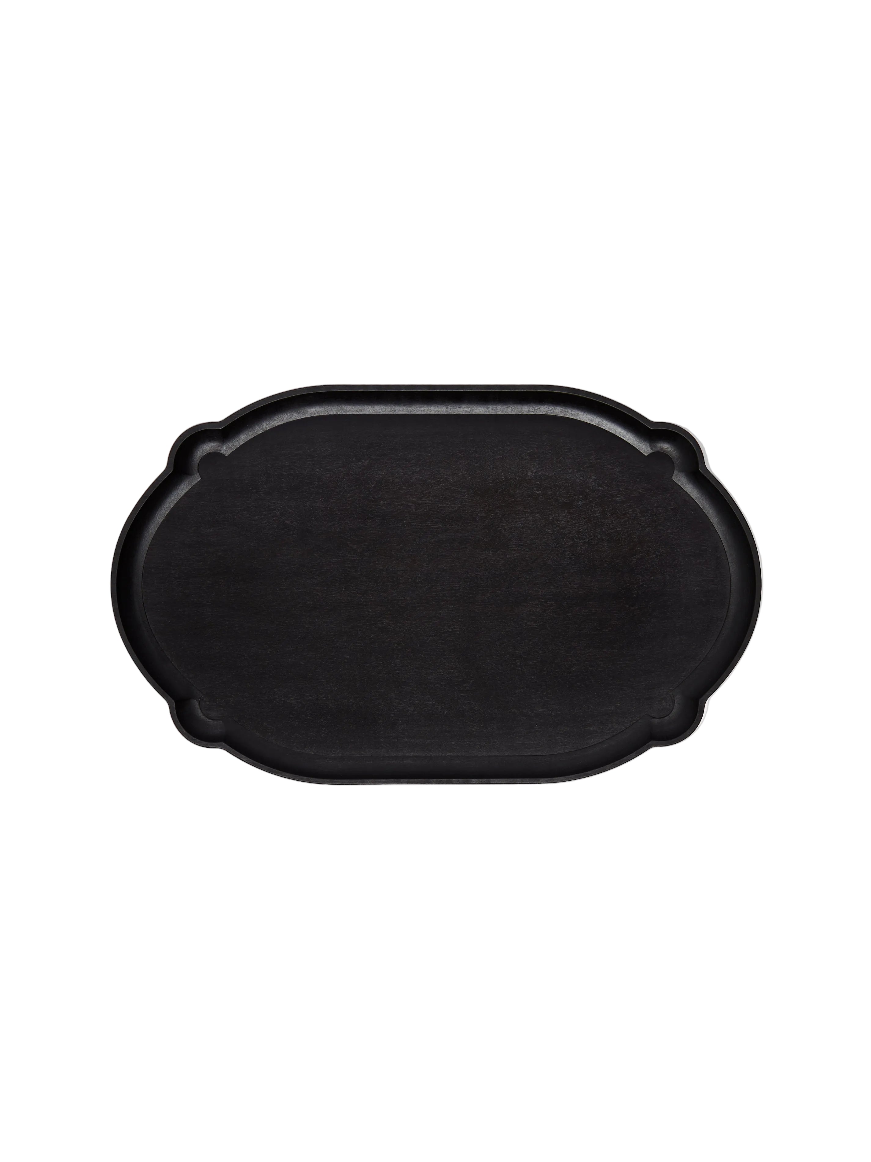 Italian Hand-Carved Wood Oval Tray (12in/31cm)